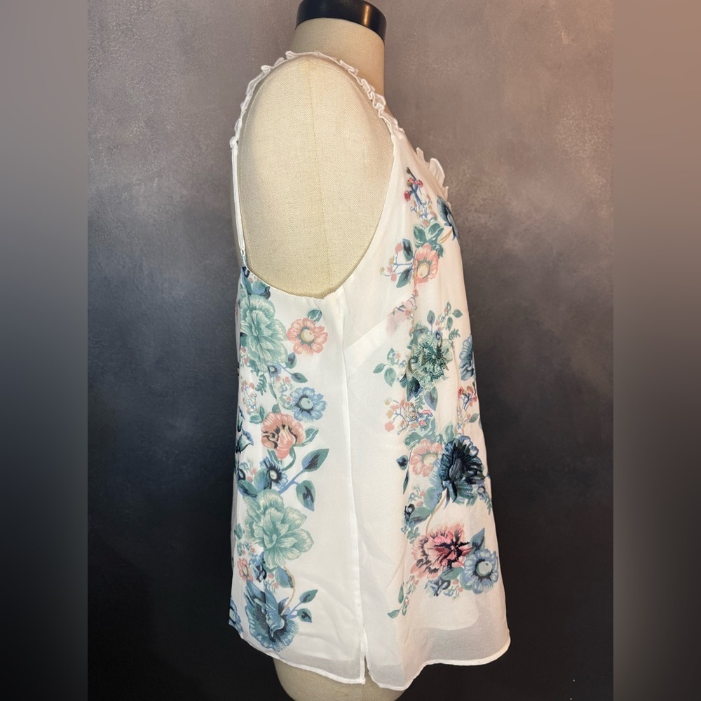 White House Black Market Floral Embroidered Cami Tank – Size M - Picture 6 of 9